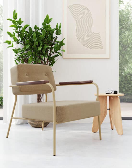 Fière is een verfijnde en comfortabele fauteuil! Gemaakt voor de relaxte dagen. Het frame is minimalistisch en functioneel. Dit zorgt voor een luchtige uitstraling.