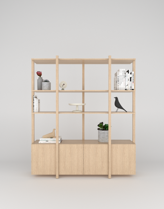 Wandkast Sento Elegant, Ruim en Functioneel dat is deze moderne eiken wandkast. Deze kast combineert design en praktisch nut.